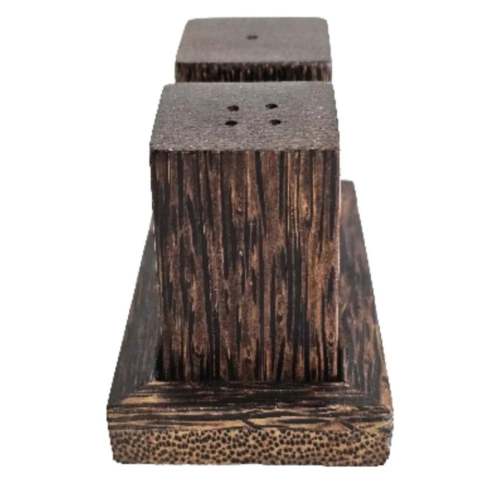 Kultura Wooden Salt & Pepper Shakers Condiments  Kitchen Seasoning Container